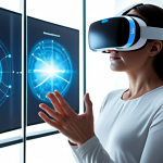 **Prompt 1: The Digital Evolution of Therapeutic Spaces**
    *   **Description:** A futuristic, yet inviting, scene depicting a person wearing an advanced, sleek VR headset in a comfortable, modern setting. Subtly integrated around them are abstract, flowing digital elements representing AI-driven insights and personalized data, glowing softly. The VR display (perhaps subtly visible as a reflection in the headset or a translucent overlay) shows a serene virtual environment, like a calming nature scene or a subtly challenging but controlled scenario (e.g., a virtual auditorium for public speaking practice). The overall mood is one of hope, innovation, and enhanced accessibility in mental health, blending technology with a sense of calm and progress.
    *   **Keywords:** Virtual reality therapy, AI mental health assistant, personalized digital wellness, futuristic counseling, immersive healing, modern clinic, data visualization, therapeutic innovation.