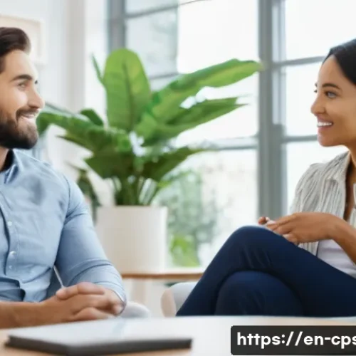 임상심리사의 성공적인 경력 관리 - A warm and professional clinical psychologist sitting in a cozy, well-lit therapy office, attentivel...